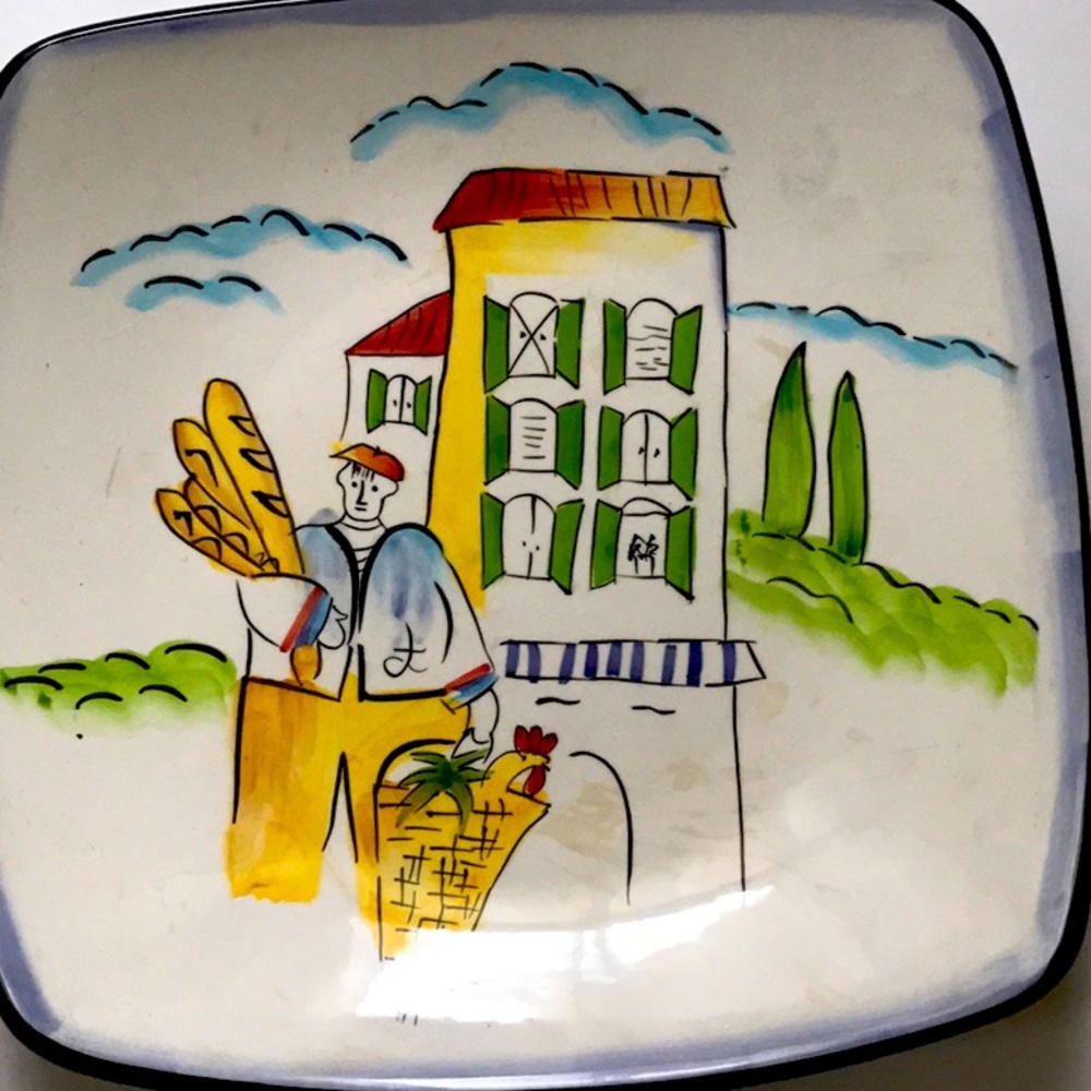 Sakura Provence Designed by Apple.  Vintage beautiful square serving platter.
